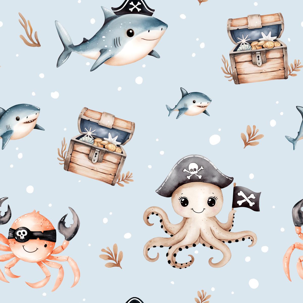 Piratengewimmel - Bio Jersey / Bio French Terry Piratengewimmel - Bio Jersey / Bio French Terry